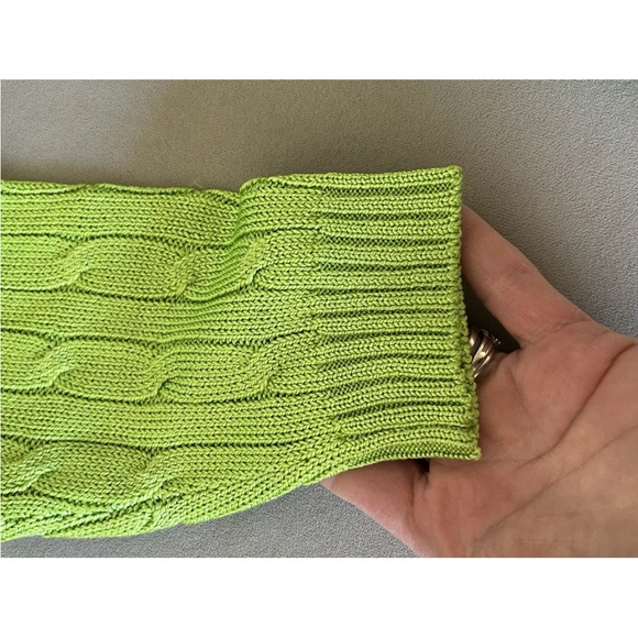 Ralph Lauren Black Label Green 100% Silk Cable Knit Sweater - Picture 7 of 13